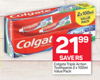 Pick n Pay Colgate Triple Action Toothpaste 2x100ml offer