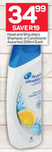Pick n Pay Head & Shoulders Shampoo or Conditioner 200ml offer