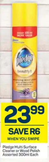 Pick n Pay Pledge Multi-Surface Cleaner or Wood Polish 300ml offer