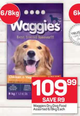 Pick n Pay Waggies Dry Dog Food 6/8kg offer