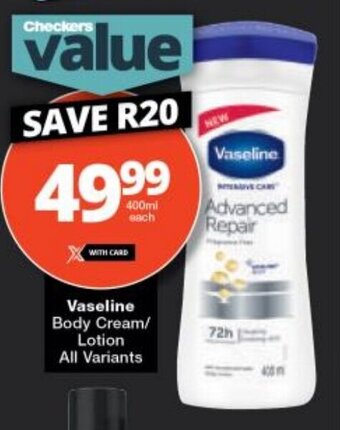 Vaseline Body Cream/ Lotion All Variants