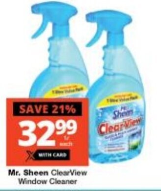 Checkers Mr. Sheen ClearView Window Cleaner offer