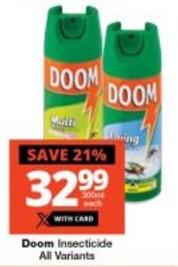 Checkers Doom Insecticide All Variants offer