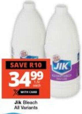 Checkers Jik Bleach All Variants offer