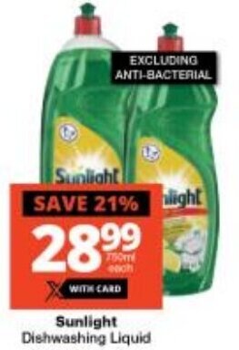 Checkers Sunlight Dishwashing Liquid offer