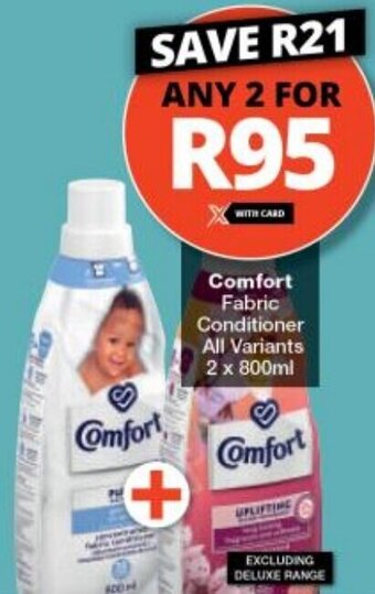 Checkers Comfort Fabric Conditioner All Variants 2 x 800ml offer