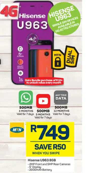 Pick n Pay Hisense U963 8G offer