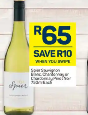 Pick n Pay Spier Sauvihnon Blanc, Chardonnay or Chardonnay Pinot Noir 750ml offer