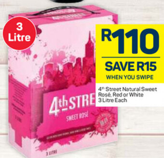 Pick n Pay 4th Street Natural Sweet Rosé, Red or White 3 Litre offer