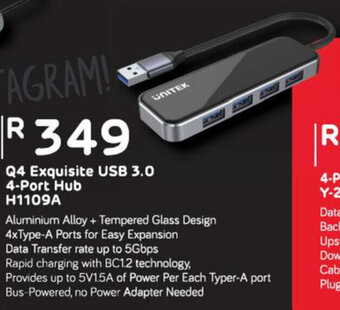 Computer Mania Q4 Exquisite USB 3.0 4-Port Hub H1109A offer
