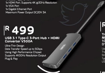 USB 3.1 Type-C 3-Port Hub + HDMI Converter V300A