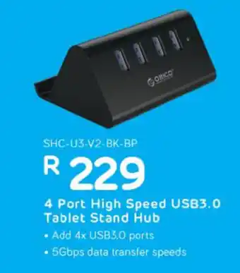 Computer Mania 4 Port High Speed USB3.0 Tablet Stand Hub offer