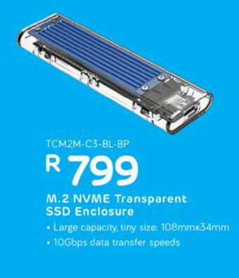 Computer Mania M.2 NVME Transparent SSD Enclosure offer