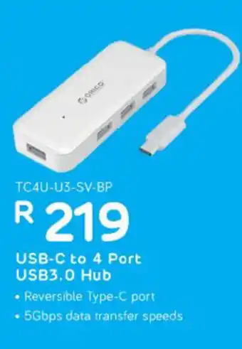 USB-C 4 Port USB3.0 Hub