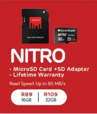 Computer Mania Nitro MicroSD Card + SD Adapter 32GB offer