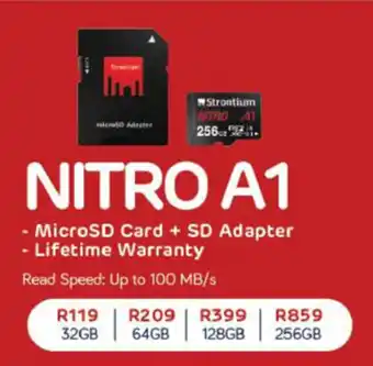 Nitro A1 MicroSD Card + SD Adapter 64GB