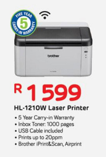 Computer Mania Brother HL-1210W Laser Printer offer