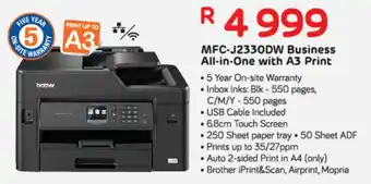 Computer Mania MFC-J2330DW Business All-in-One with A3 Print offer