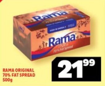 Usave RAMA ORIGINAL 70% FAT SPREAD 500g offer