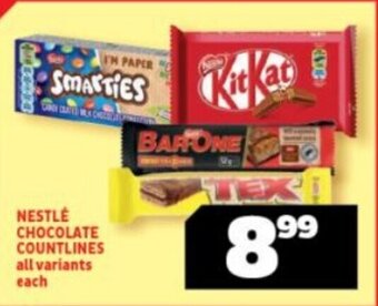 Usave NESTLÉ CHOCOLATE COUNTLINES all variants each offer