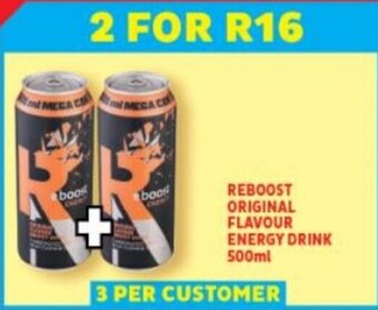Usave REBOOST ORIGINAL FLAVOUR ENERGY DRINK 500ml offer