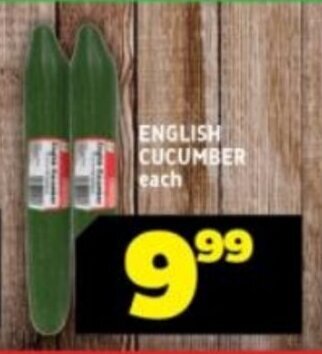 Usave ENGLISH CUCUMBER each offer