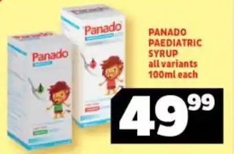 Usave PANADO PAEDIATRIC SYRUP all variants 100ml each offer