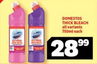 Usave DOMESTOS THICK BLEACH all variants 750ml each offer