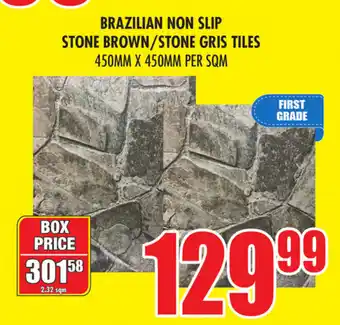 Brazilian Non Slip Stone Brown / Stone Gris Tiles 450mm x 450mm per sqm