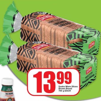 Sasko More Slices Brown Bread 700 g EACH