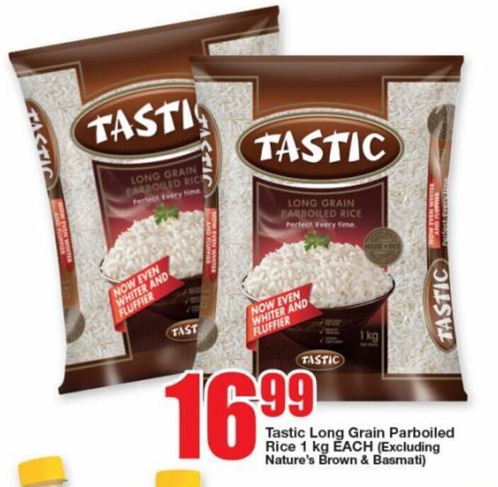 Tastic Long Grain Parboiled Rice 1 kg EACH (Excluding Nature's Brown