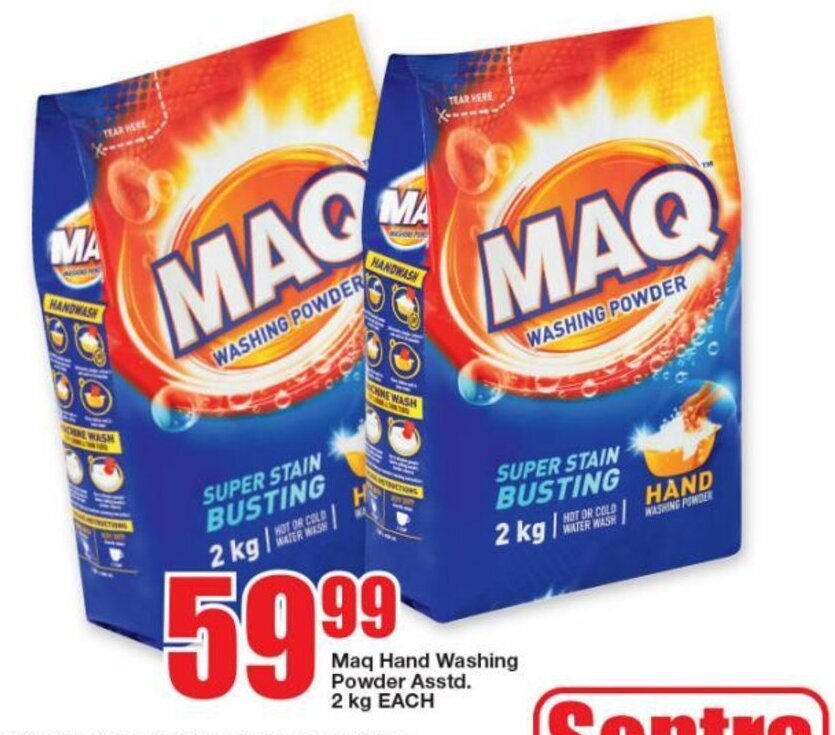 Maq Hand Washing Powder Asstd. 2kg each offer at Sentra