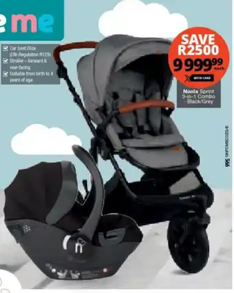 Checkers Noola Sprint 3-in-1 Combo Black/Grey offer