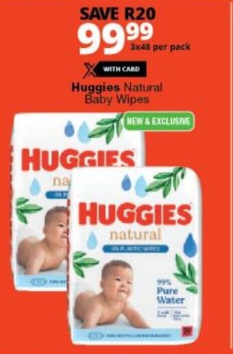 Checkers Huggies Natural Baby Wipes offer