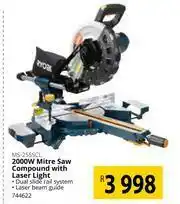 Builders Warehouse Ryobi 2000W Mitre Saw Compound With Laser Light MS-2555CL offer