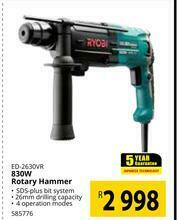 Builders Warehouse Ryobi 830W Rotary Hammer ED-2630VR offer