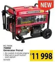 Builders Warehouse Ryobi 7500W Generator Petrol RG-7900K offer