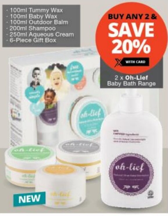 2 x OhLief Baby Bath Range offer at Checkers