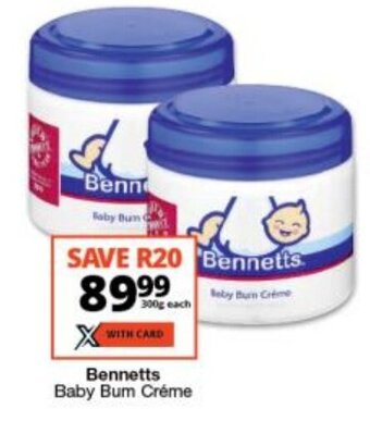 Checkers Bennetts Baby Bum Créme offer
