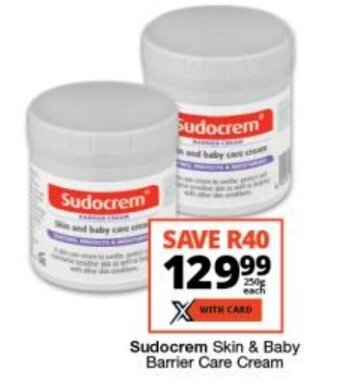 Checkers Sudocrem Skin & Baby Barrier Care Cream offer