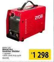 Builders Warehouse Ryobi Metal Arc Inverter Welder MMA-140 offer