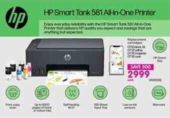 Makro HP Smart Tank 581 All-in-One Printer offer