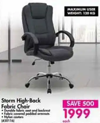 Makro Storm High-Back Fabric Chair offer