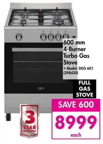 Makro 600mm 4-Burner Turbo Gas Stove offer