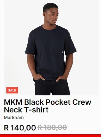 Mkm black pocket crew neck t-shirt