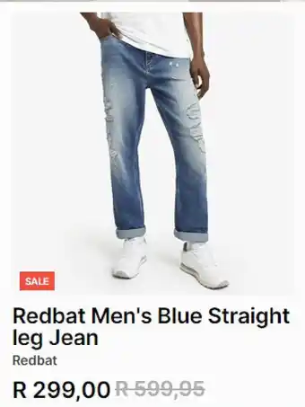 Sportscene Redbat men's blue straight leg jean offer