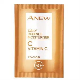 AVON Anew vitamin c daily defence moisturiser spf 50 sample sachet 2ml offer