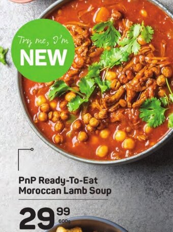 Pick n Pay PnP Ready-To-Eat Moroccan Lamb Soup offer