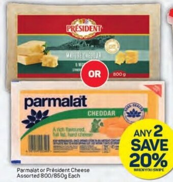 Pick n Pay Parmalat or Président Cheese Assorted 800/850g Each offer