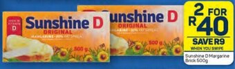 Pick n Pay Sunshine D Margarine Brick 500g offer